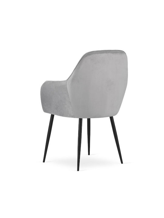 Καρέκλα Κουζίνας Βελούδινη Ασημί 57.5x56.5x86.5εκ.