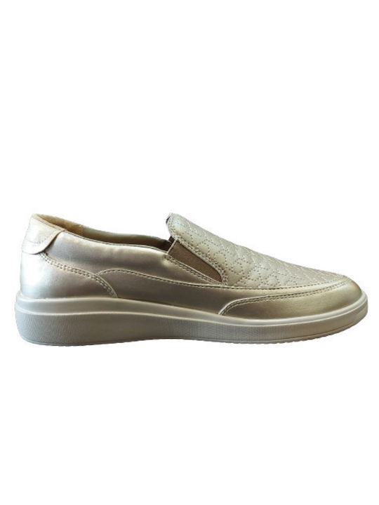 Geox Anatomic Women's Leather Slip-Ons Gold