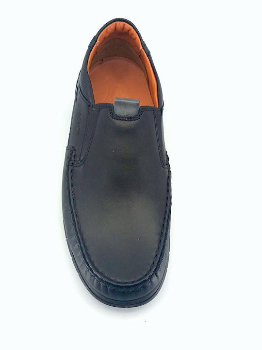 De piele Slip-on-uri pentru bărbați Negre