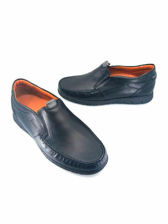 De piele Slip-on-uri pentru bărbați Negre