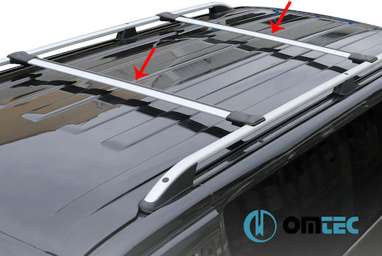 Omtec Μπάρες Οροφής Αλουμινίου για Dacia Duster 2014-2017 (Σετ με πόδια και κλειδαριά) Ασημί