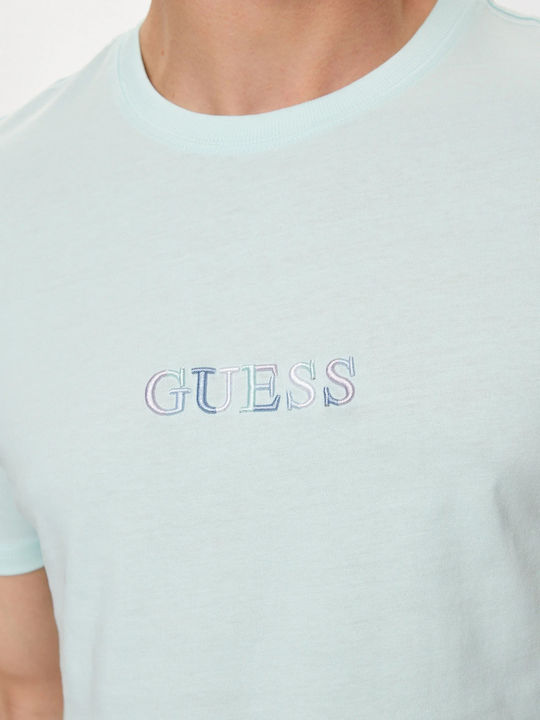 Guess Men's Short Sleeve T-shirt Turquoise