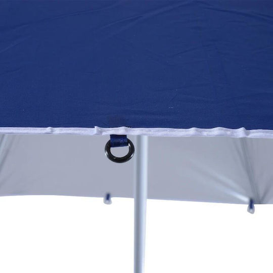 Folding Beach Umbrella Diameter 2.1m Blue