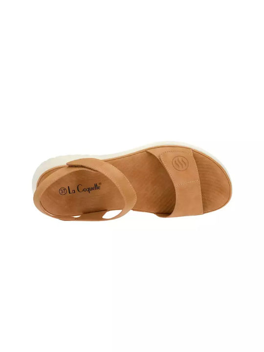Flache Sandalen für Damen Anatomisch in Tabac Braun Farbe