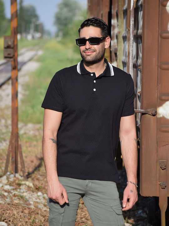 Polo Bluse Schwarz
