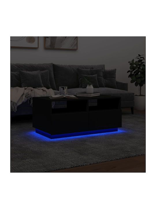 vidaXL Rechteckiges Zentral Kaffeetisch Aus Holz Schwarz M90xL49xH40cm