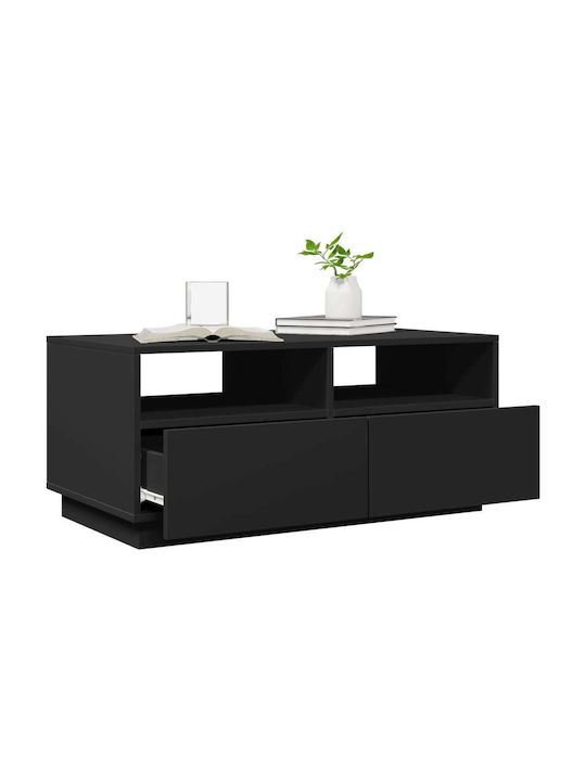 vidaXL Rechteckiges Zentral Kaffeetisch Aus Holz Schwarz M90xL49xH40cm