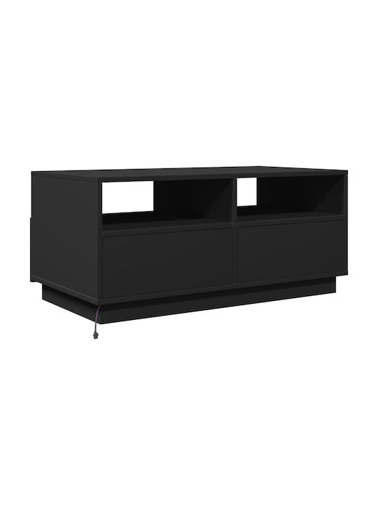 vidaXL Rechteckiges Zentral Kaffeetisch Aus Holz Schwarz M90xL49xH40cm
