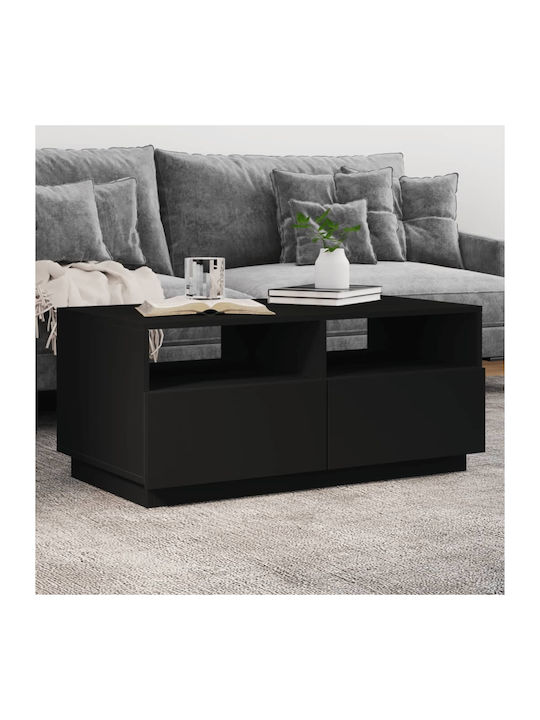 vidaXL Rechteckiges Zentral Kaffeetisch Aus Holz Schwarz M90xL49xH40cm