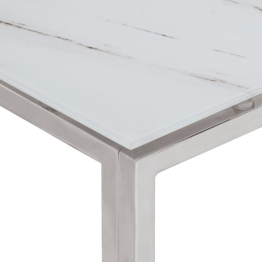 Rectangular Central Glass Coffee Table Silver M110xW45xH45cm