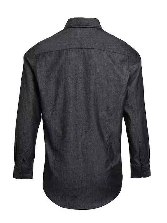 Premier Men's Shirt Long Sleeve Denim Black