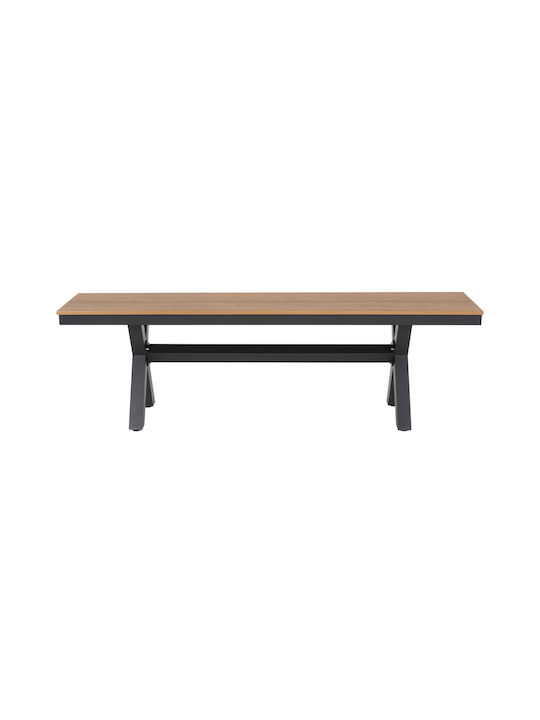 Bench Outdoor Metal Gray 150x36x45cm