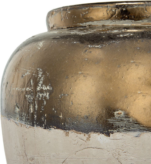 Artekko Διακοσμητικό Βάζο Κεραμικό ART- Χρυσό Φ33.5xΥ28.5cm