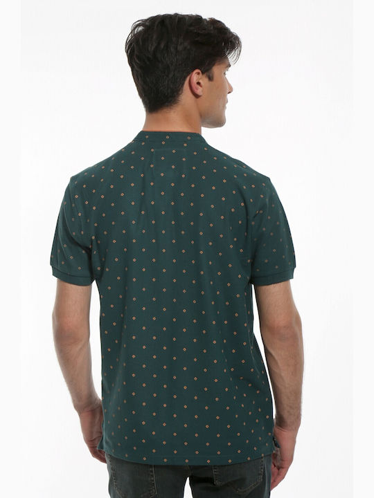 Double Men's Short Sleeve Blouse Green