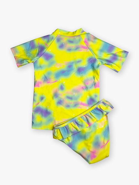 Flower Girl Kids Swimwear Swimwear Set Sunscreen (UV) Yellow