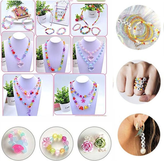 Set creativ pentru copii accesorii mărgele confecționare brățări colorate 900 de piese 13 X 26 X 2.5 cm Multicolor