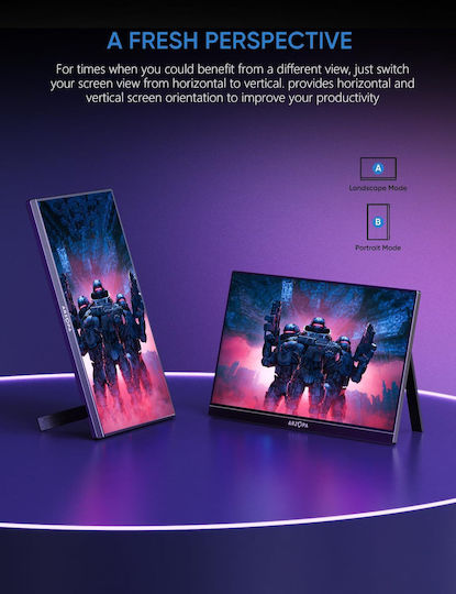 Arzopa Z1FC IPS Gaming Monitor / Φορητό Monitor 16.1" FHD 1920x1080 144Hz