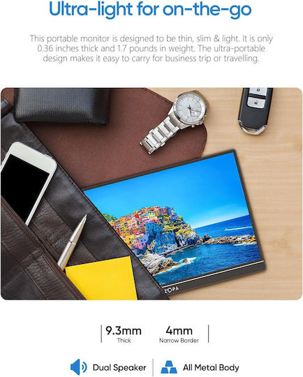 Arzopa Z1FC IPS Gaming Monitor / Φορητό Monitor 16.1" FHD 1920x1080 144Hz