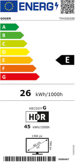 GoGEN Smart Τηλεόραση 32" HD Ready LED TVH32A330 HDR (2023)