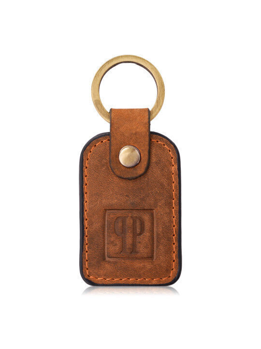 Set cadou portofel damă din piele vintage Paolo Peruzzi cu breloc portocaliu Zup-104