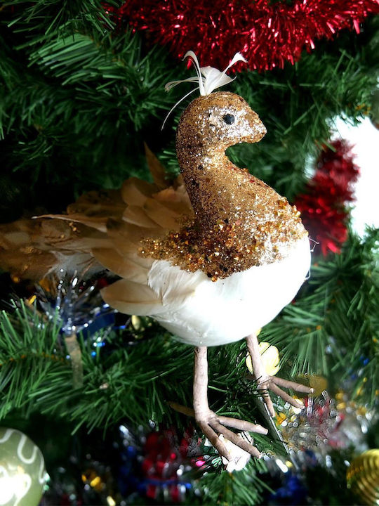 Strend Pro Christmas Figure Peacock Gold Height 50cm
