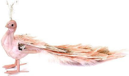 Strend Pro Weihnachtsdekoration Pfau Pink 33x12x15 cm