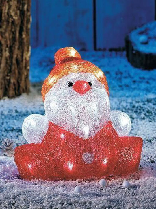 Strend Pro Weihnachtsdekoration Schneemann LED Timer 3xAA IP44 24x21x24 cm