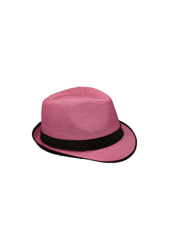 Α&Κ Frauen Stoff Hut Fedora Rosa