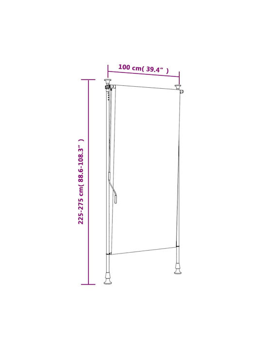 vidaXL Rollos Partieller Blackout Orange B100xH270cm 368768