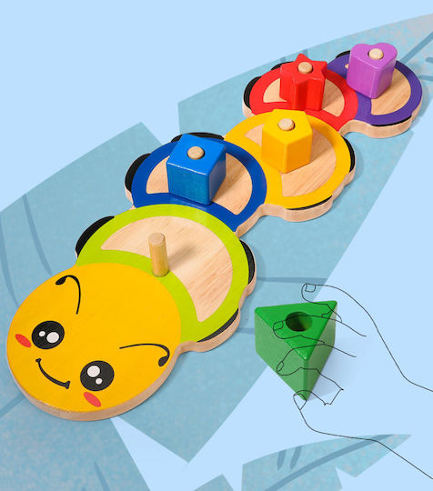 Interactive Educational Wooden Toy Zola Colourful Wooden Sorter 11 Pieces 37x13x4.2 Cm