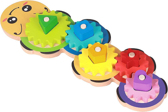 Interactive Educational Wooden Toy Zola Colourful Wooden Sorter 11 Pieces 37x13x4.2 Cm