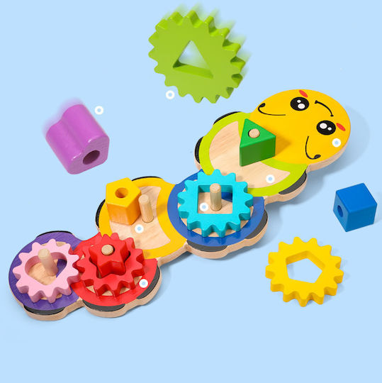 Interactive Educational Wooden Toy Zola Colourful Wooden Sorter 11 Pieces 37x13x4.2 Cm
