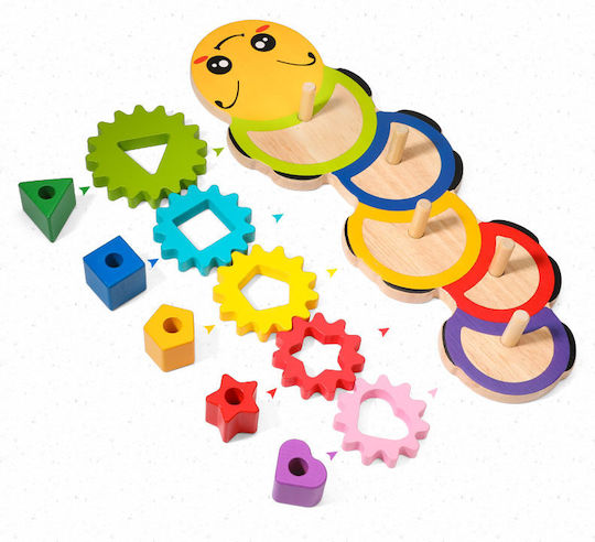 Interactive Educational Wooden Toy Zola Colourful Wooden Sorter 11 Pieces 37x13x4.2 Cm