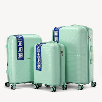 RCM Βαλίτσες Ταξιδιού Πράσινο με 4 Ρόδες