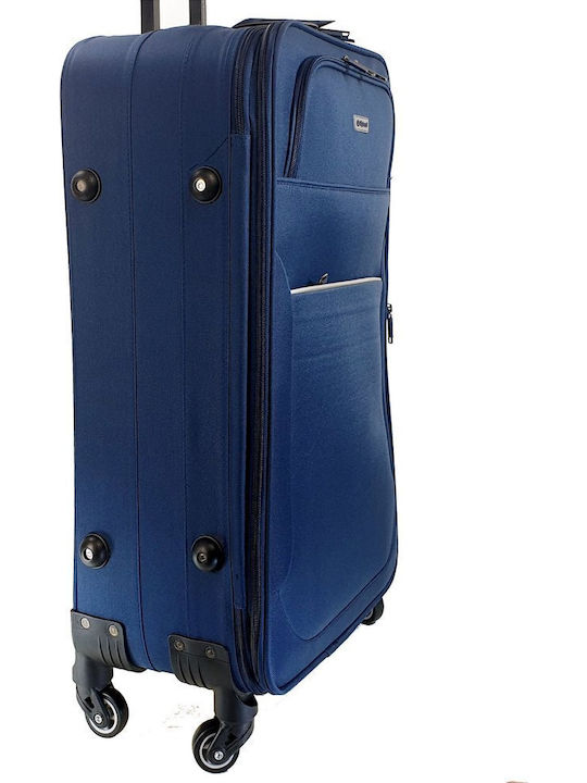 Diplomat Reisesammlung Koffer Stoff Blau Maximale Höhe 66cm mit 4 Räder Set 2 Stück