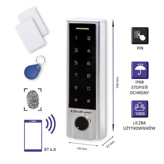 Qoltec Access Control για Πρόσβαση με Δακτυλικό Αποτύπωμα και Κάρτα
