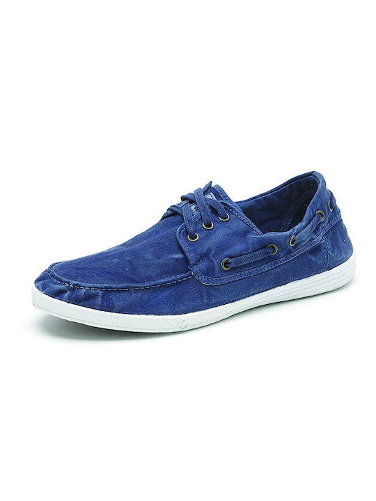 Men's Synthetic Leather Boat Shoes Blue