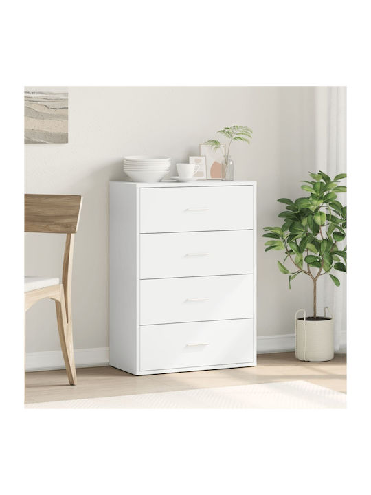 Wooden Chest of Drawers White 60x31x84cm