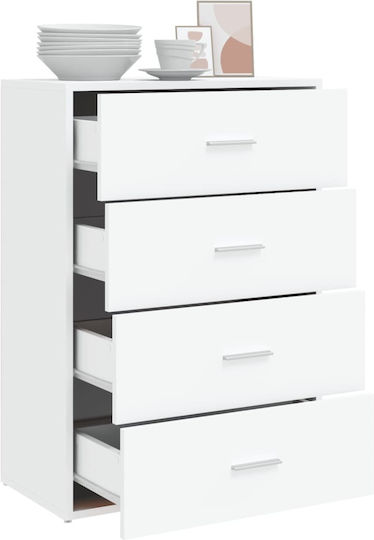 Wooden Chest of Drawers White 60x31x84cm