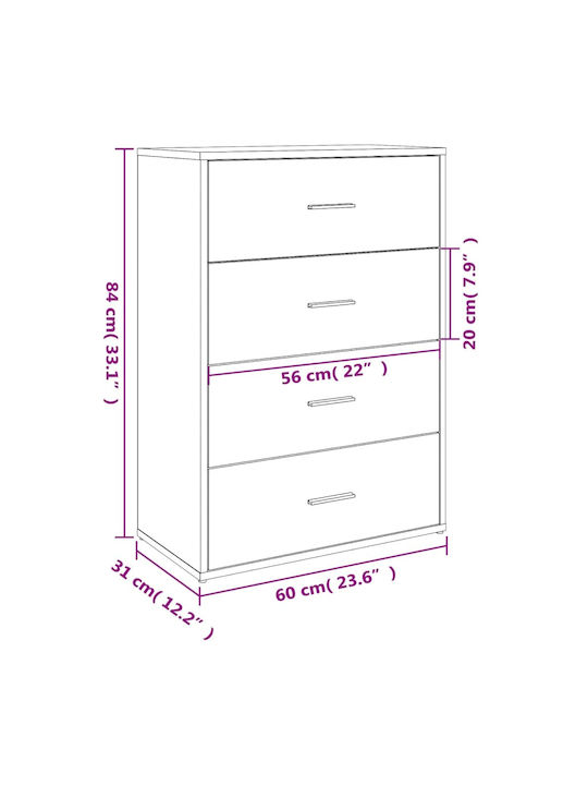 Comoda pentru Dormitor Alb 60x31x84buc