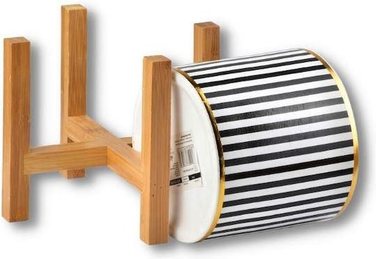 Ghiveci Ceramică Alb cu suport 12.5x12.5x16.5εκ.