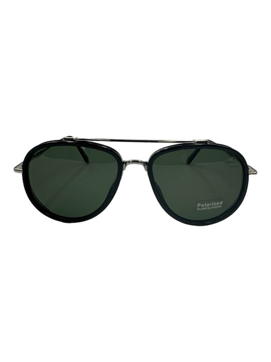 V-store Sunglasses with Black Frame and Green Polarized Mirror Lens POL9002KHAKI