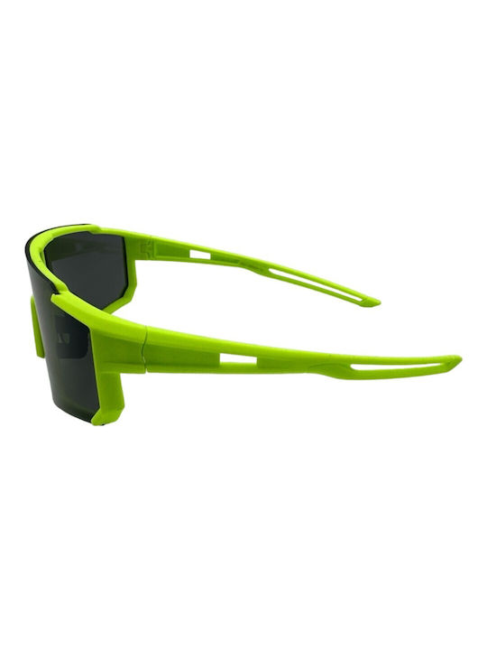 V-store Unisex Sunglasses with Green Plastic Frame and Gray Lens