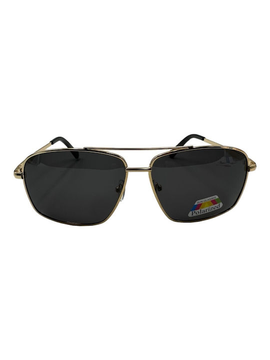 V-store Sunglasses with Gold Metal Frame and Gray Polarized Lens POL5569-02