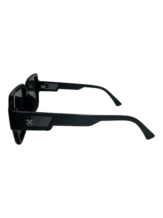 V-store Ochelari de soare cu Negru Din plastic Rame și Negru Polarizate Oglindă Lentilă POL1549BLACK