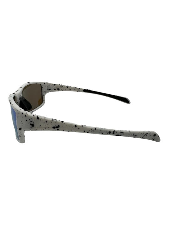 V-store Men's Sunglasses with Gray Plastic Frame and Multicolour Polarized Mirror Lens POL3057-04