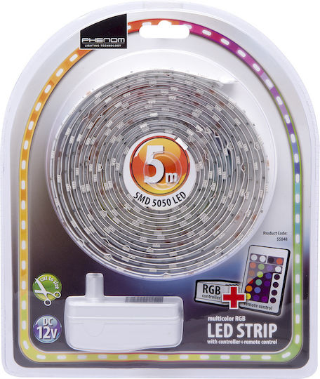 Rezistent la apă Bandă LED 12V RGB Lumină 5m Tip SMD5050 cu Telecomandă