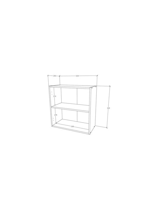 Karo Cabinet Wall Natural/alb 60x30x60cm