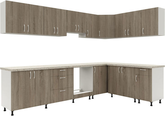 Karo Dulap Inferior pentru Cuptor Stejar Sonoma Inchis/alb 60x50x80buc