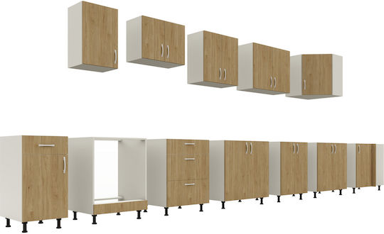 Karo Dulap de podea Lemn Natural/alb 40x50x80buc